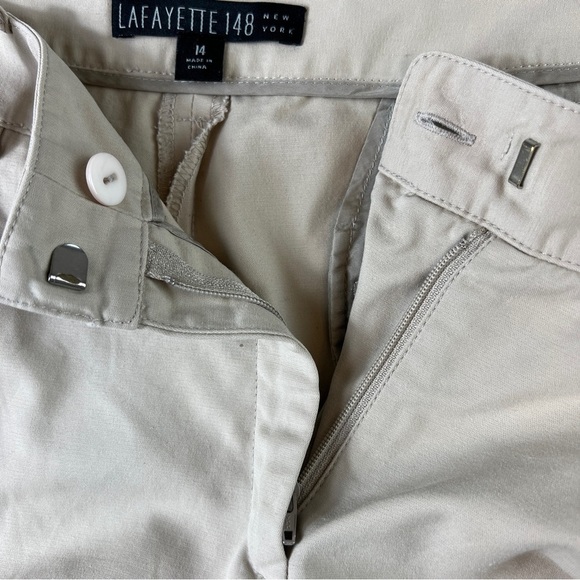 Lafayette 148 Khaki Shorts *FLAWS* Size 14 - Picture 3 of 10